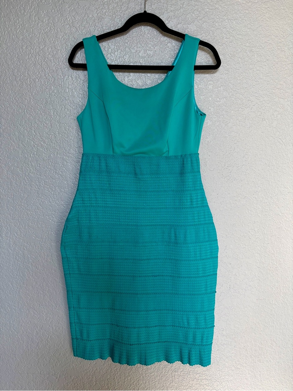 New York & Company Teal Sleeveless Sheath Dress